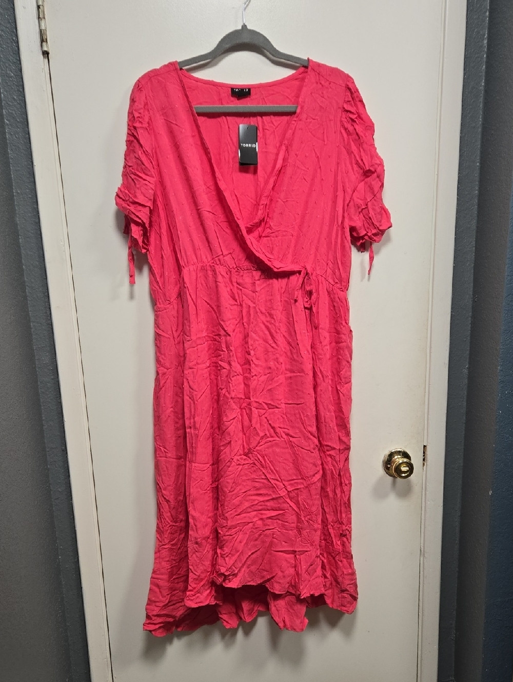 torrid Bright Pink Midi Wrap Dress